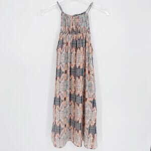 Lucky Brand Mini Sleeveless Dress Size XS Boho Casual‎ Halter Printed Aztec